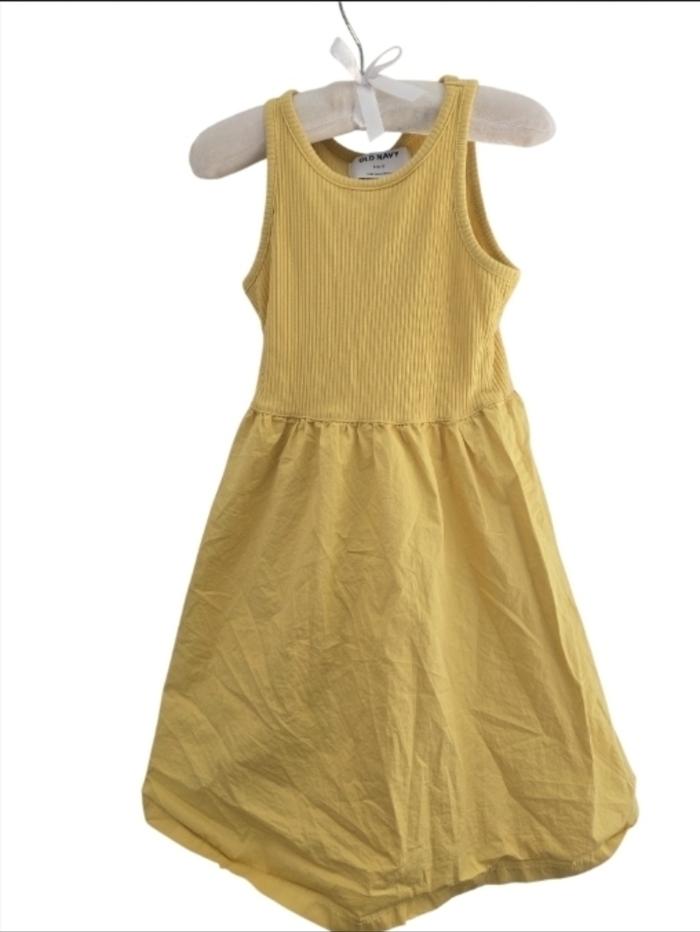 Old Navy  Yellow Sleeveless Mixed Material Dress - Girls Size S (6-7)
